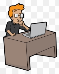 Cartoon Guy In Deep Thought Using - Cartoon Using A Computer Emoji,Blonde Hair Emoji
