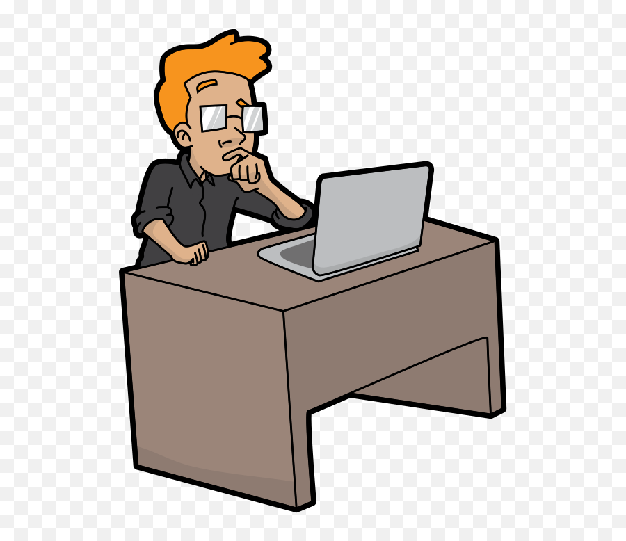 Cartoon Guy In Deep Thought Using - Cartoon Using A Computer Emoji,Blonde Hair Emoji