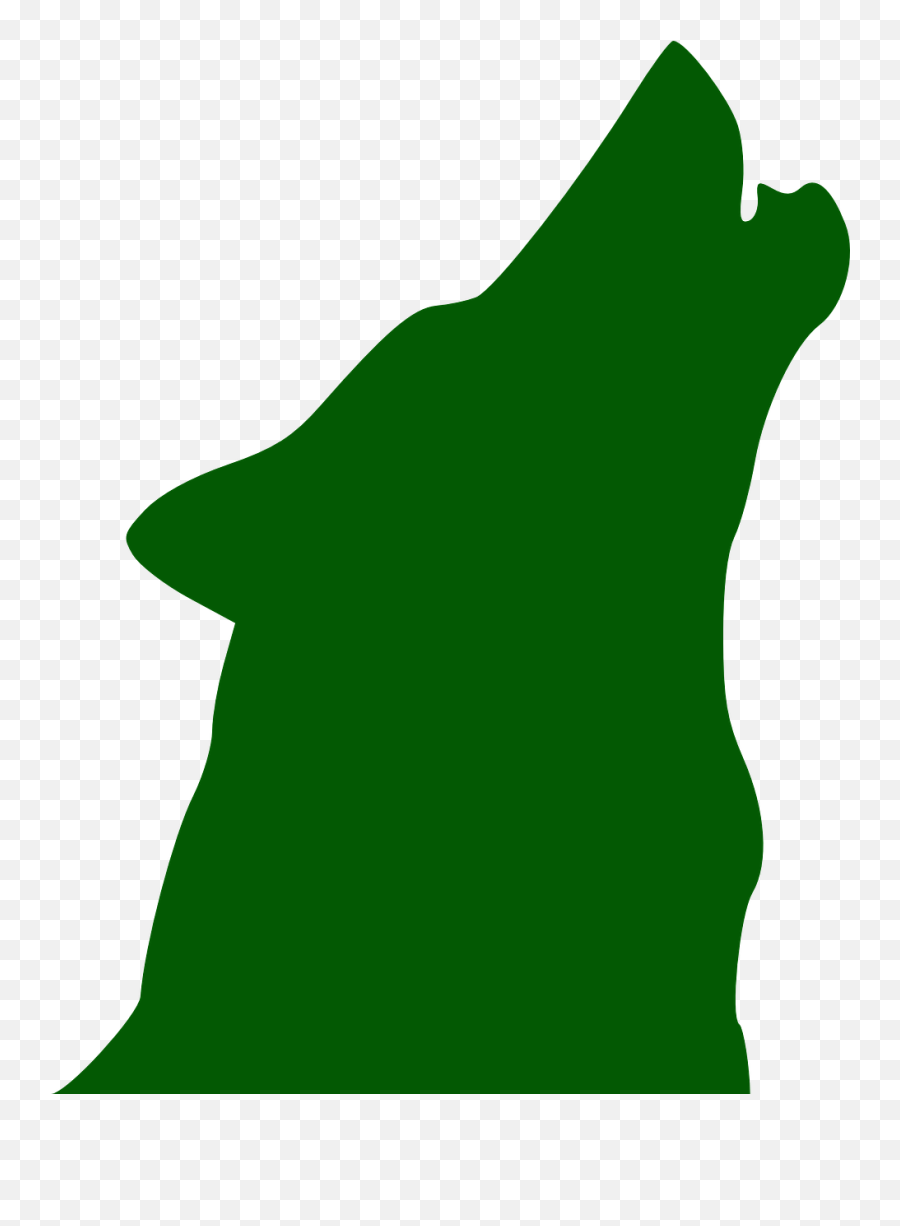 Wolf Howl Silhouette Head Green - Wolf Head Silhouette Free Emoji,Wolf Howling Emoji