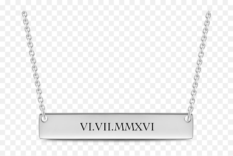 Engravable Bar Necklace Silver - Necklace Emoji,Black Friday Emoji