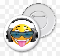 Icons Smiley with glasses and headphones - Emoticon Emoji