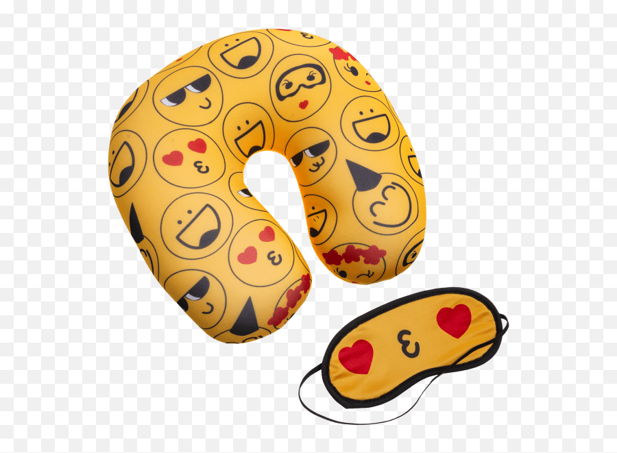 Emoji Travel Pillow Eye Mask Set - Emoji Travel Pillow Eye Mask Set,Sleeping Emoji Pillow