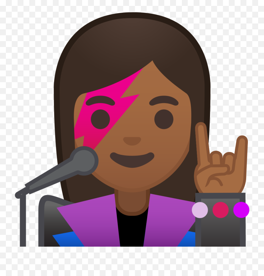 Woman Singer Medium Dark Skin Tone Icon - Emoji Mujer Cantando,Emoji Skin Tone