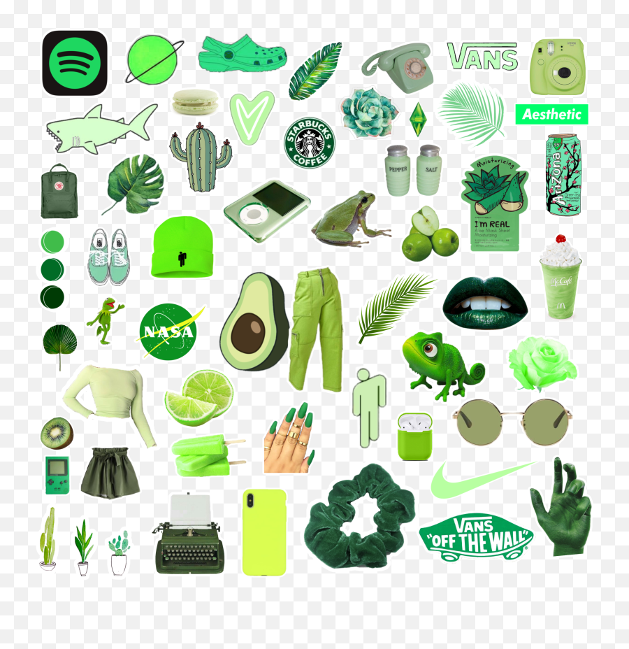 Green Aesthetic Fondo Polaroid - Clip Art Emoji,Salt Emoji Iphone