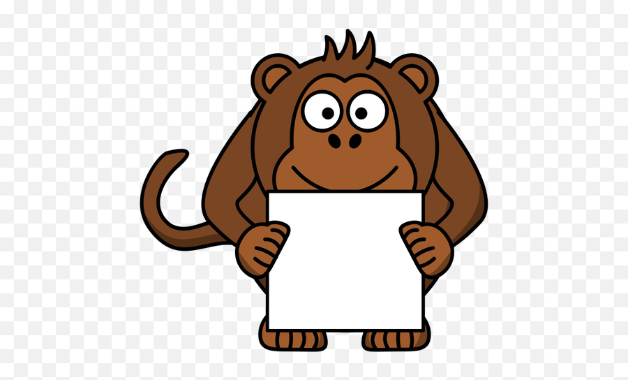 Mono Con Tarjeta Blanca - Monkey Holding A Sign Emoji,Gas Emoji