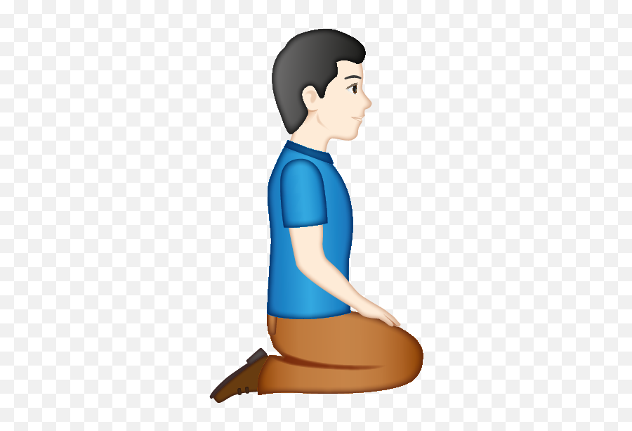 Man Kneeling Fitz - Sitting Emoji,Sitting Emoji