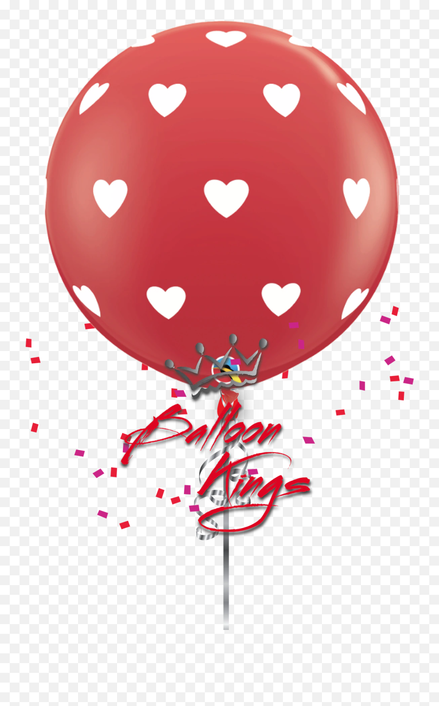 36in Latex Hearts On Red - Balloon Emoji,Red Balloon Emoji