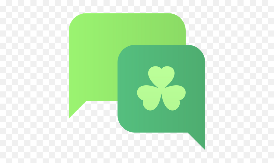 Clover Chat Icon Of Gradient Style - Shamrock Emoji,Shamrock Emoji