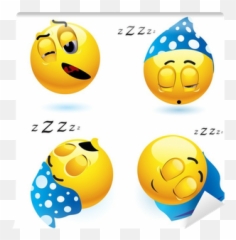 Balls In Different Position Wall Mural - Sleeping Smiley Face Emoji
