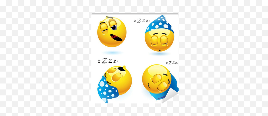 Balls In Different Position Wall Mural - Sleeping Smiley Face Emoji,Sleeping Emoji Pillow