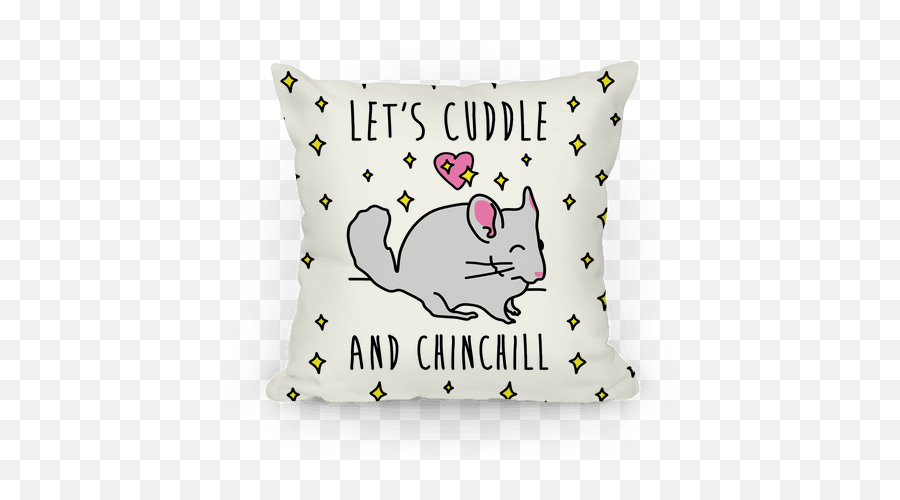 Lets Cuddle And Chinchill Throw Pillow - Chinchilla Emoji,Possum Emoji