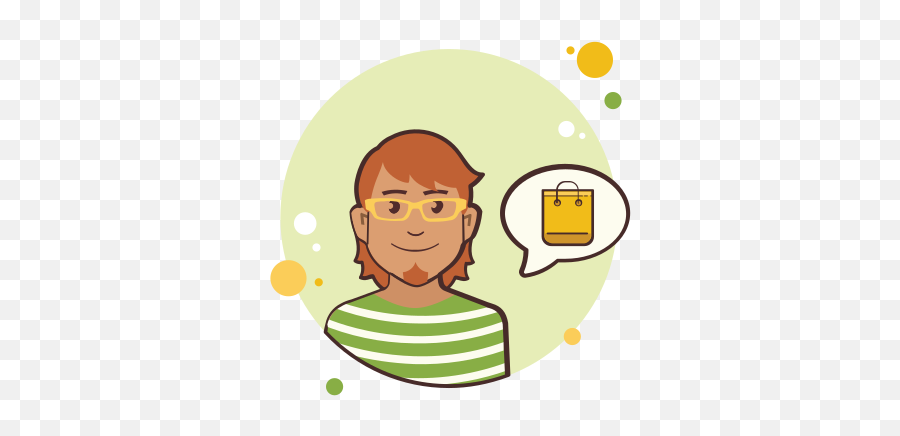 Man In Yellow Glasses Shopping Bag Icon - Vaso De Cafe Animado Png Emoji,Shopping Bag Emoji