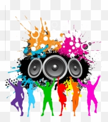 Popular and Trending speaker Stickers PicsArt - Colourful Music Party Background Emoji
