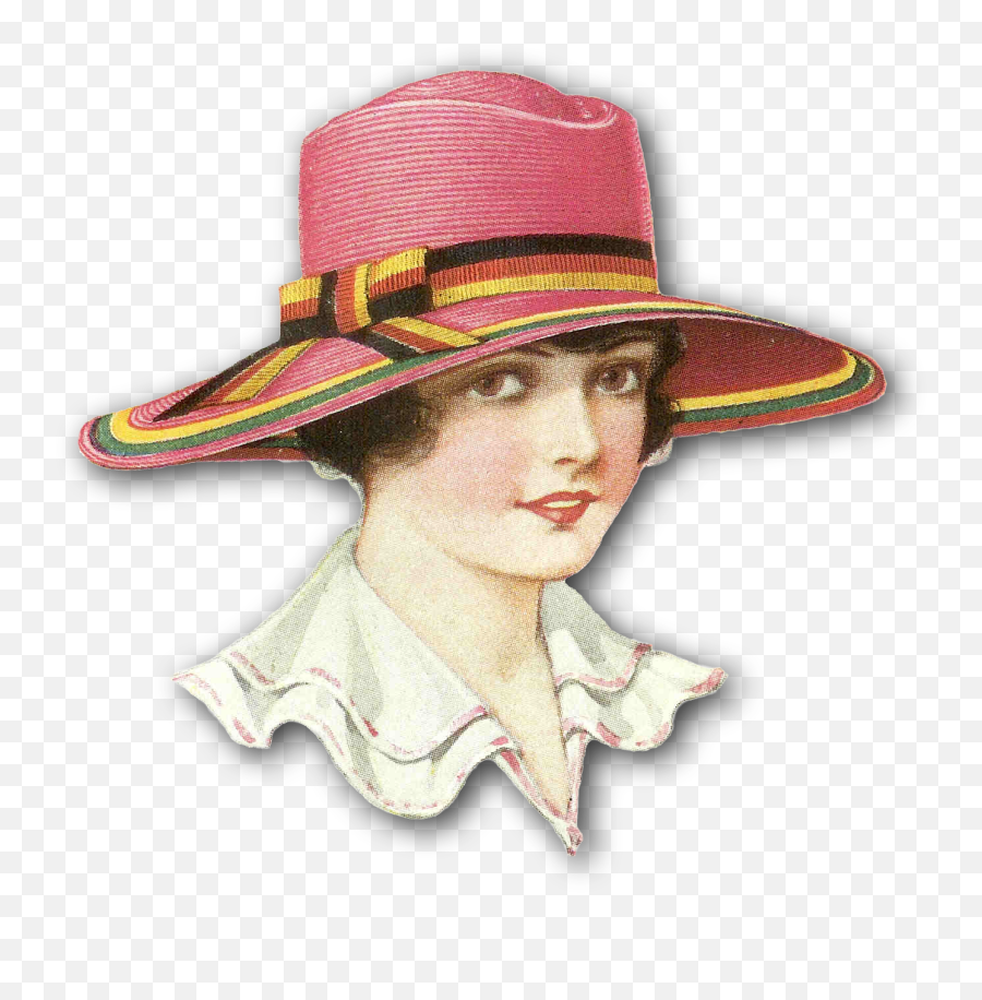 Fashion Clip Art - Clip Art Library Vintage Woman Wearing Hat Clipart Emoji,Wave Emoji Hat