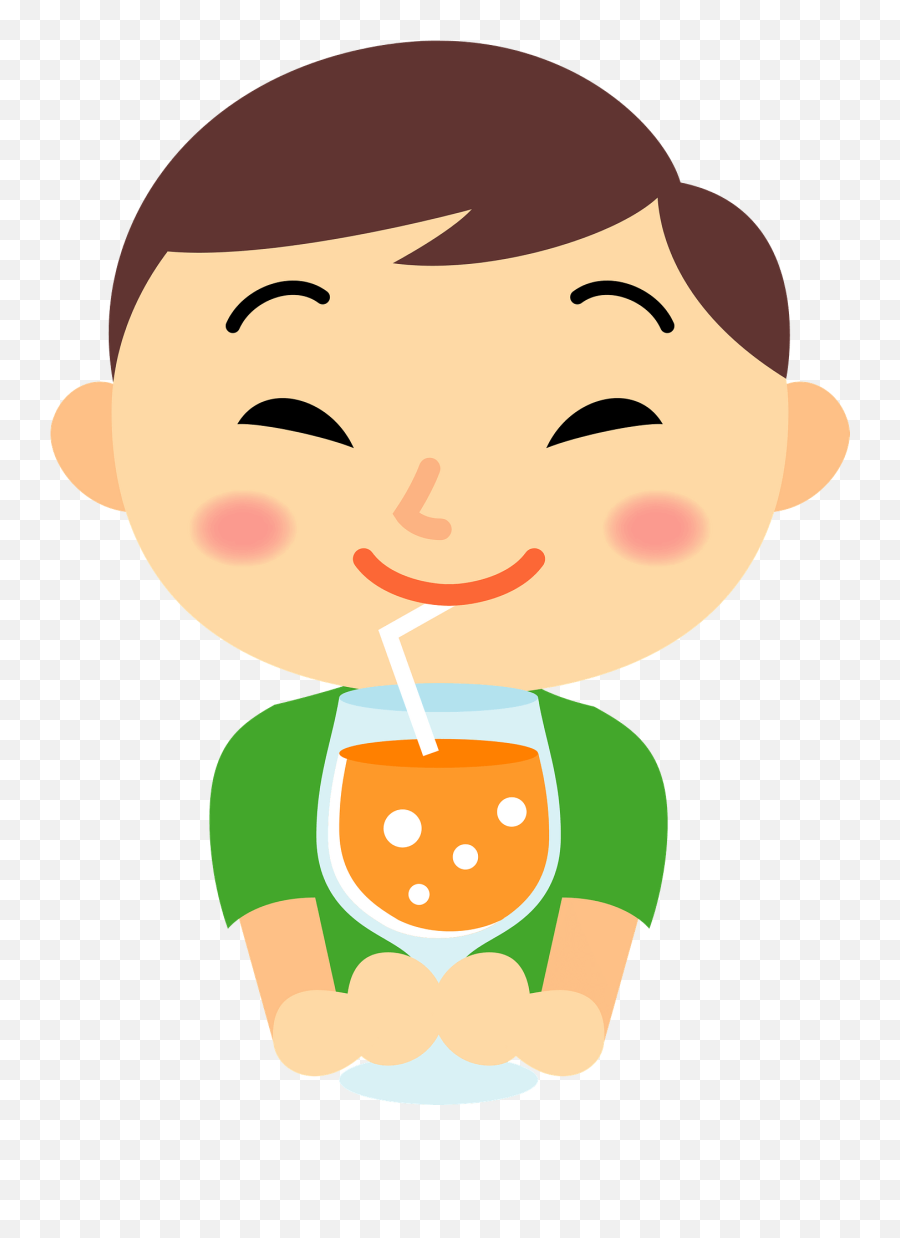 Boy Is Drinking Orange Juice Clipart - Drink Orange Juice Cartoon Emoji,Orange Juice Emoji