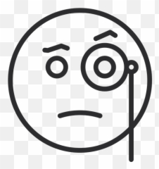 Face With Monocle Emoji Icon Of Line - Illustration,Emoji With Monocle