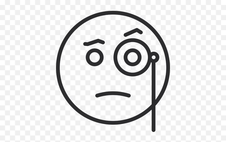 Face With Monocle Emoji Icon Of Line - Illustration,Emoji With Monocle