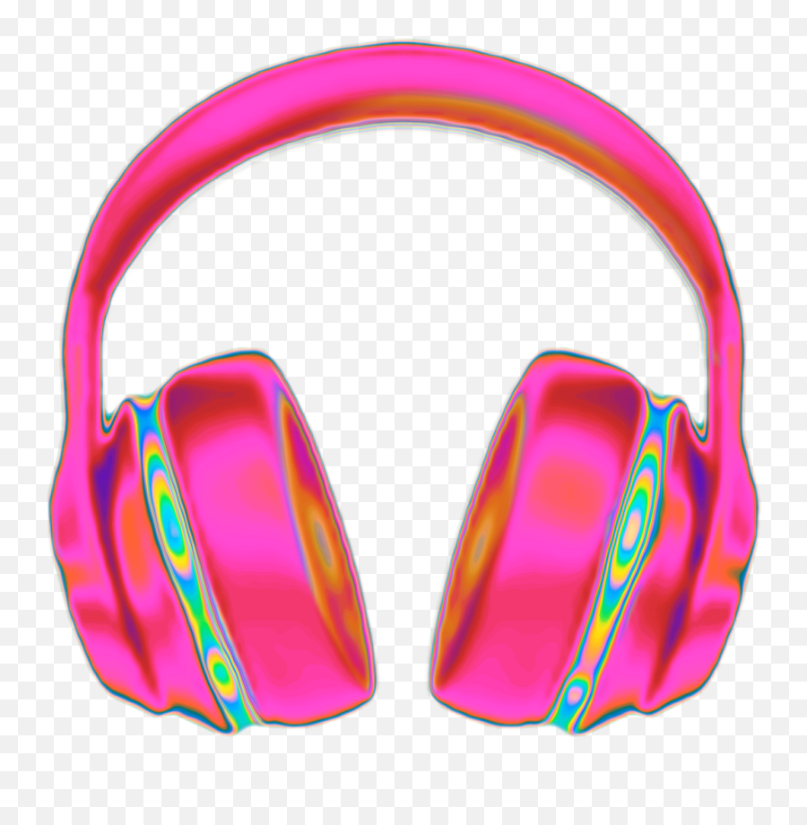 Headphones Headphone Holo Holographic Pink Emoji - Colorful Headphones Clipart,Headphone Emoji