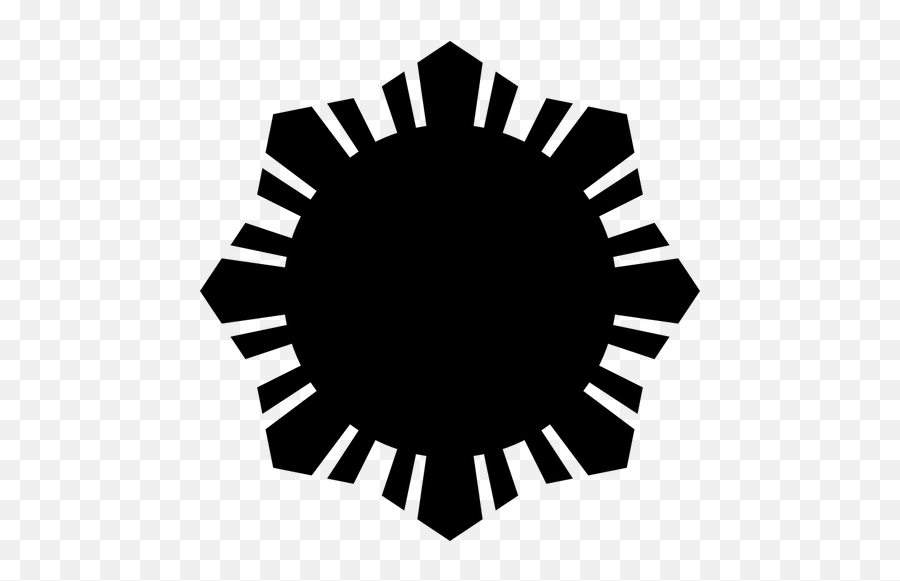 Filippinska Flaggan Sun Symbol Svart Siluett Vektorgrafik - Sun Of The Philippine Flag Red Emoji,Philippines Flag Emoji