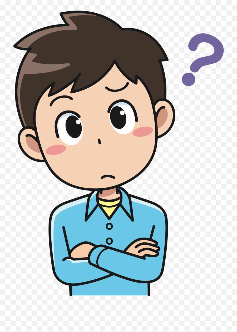 Clipart Perplexed Male 3 Happy Shocked Emoji Transparent - Boy Thinking Clipart,Perplexed Emoji