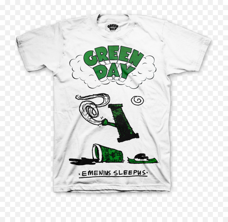 Emenius Sleepus T - Shirt U2013 Green Day Shop T Shirt Green Green Day When I Come Around Shirt Emoji,Dookie Emoji