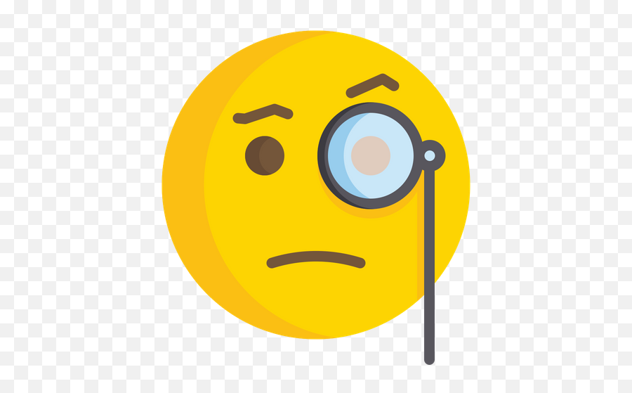 Face With Monocle Emoji Icon Of Flat - Emojis,Emoji With Monocle