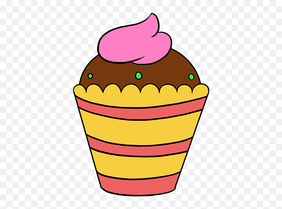 Really Easy Drawing Tutorial - Easy Drawing Of Ice Cream With Colour Emoji,Emoji Cupcake Ideas