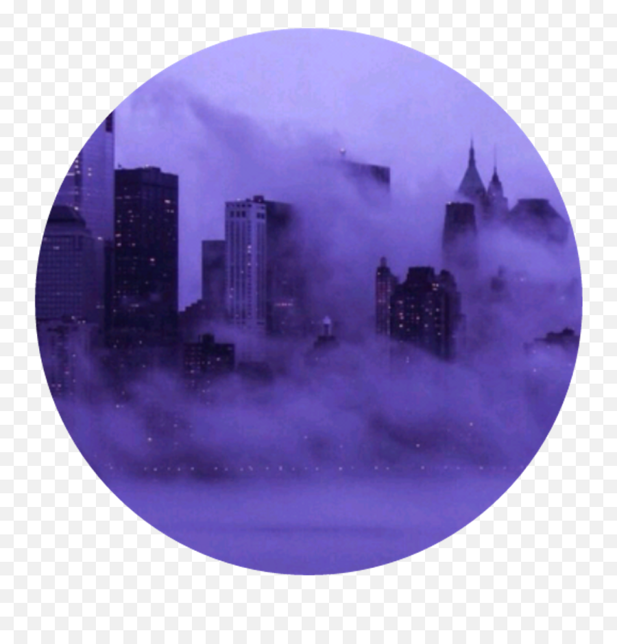 Aesthetic Circle Purple Skyline Cute - Iphone Aesthetic Purple Wallpaper Hd Emoji,Cute Emotions