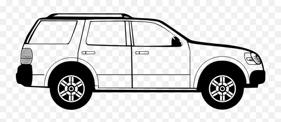 Suv Vehicle Suburban - Black And White Car Clip Art Emoji,Road Trip Emoji