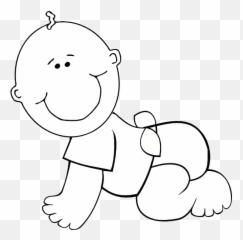 Free Baby Face Black And White - Baby Boy Clip Art Emoji,Baby Crawling Emoji