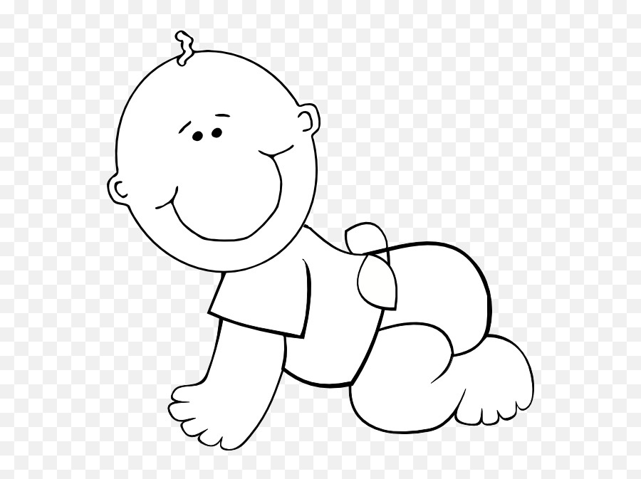 Free Baby Face Black And White - Baby Boy Clip Art Emoji,Baby Crawling Emoji