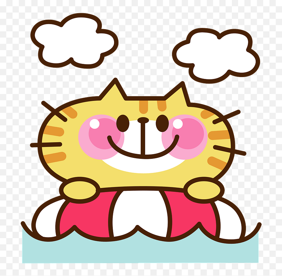Cat Animal Sea Bathing Clipart Free Download Creazilla - Oksmith Clipart Emoji,Cat Emoticon