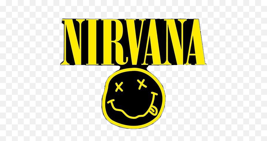 Nirvana Grunge 90s Black Yellow Sticker - Nirvana Smiley Emoji,Nirvana Emoji
