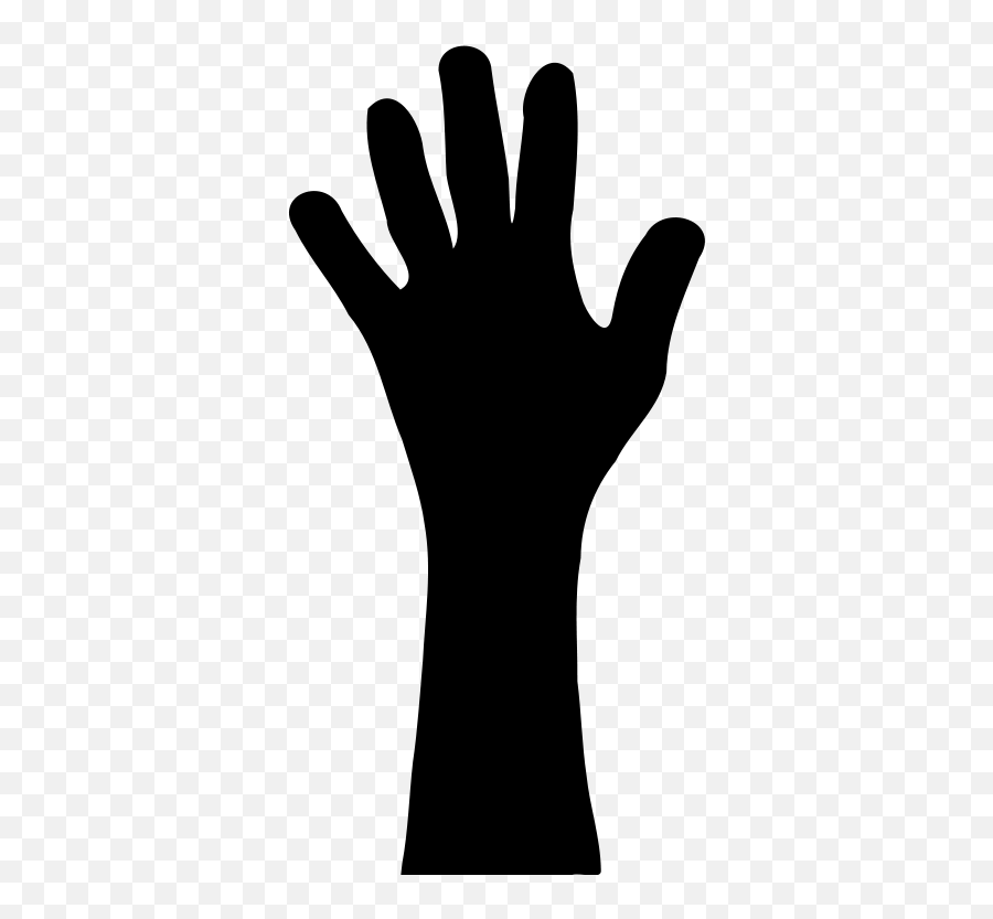 Hand Finger Silhouette Arm Clip Art - Raised Hand Png Emoji,Raised Hands Emoji