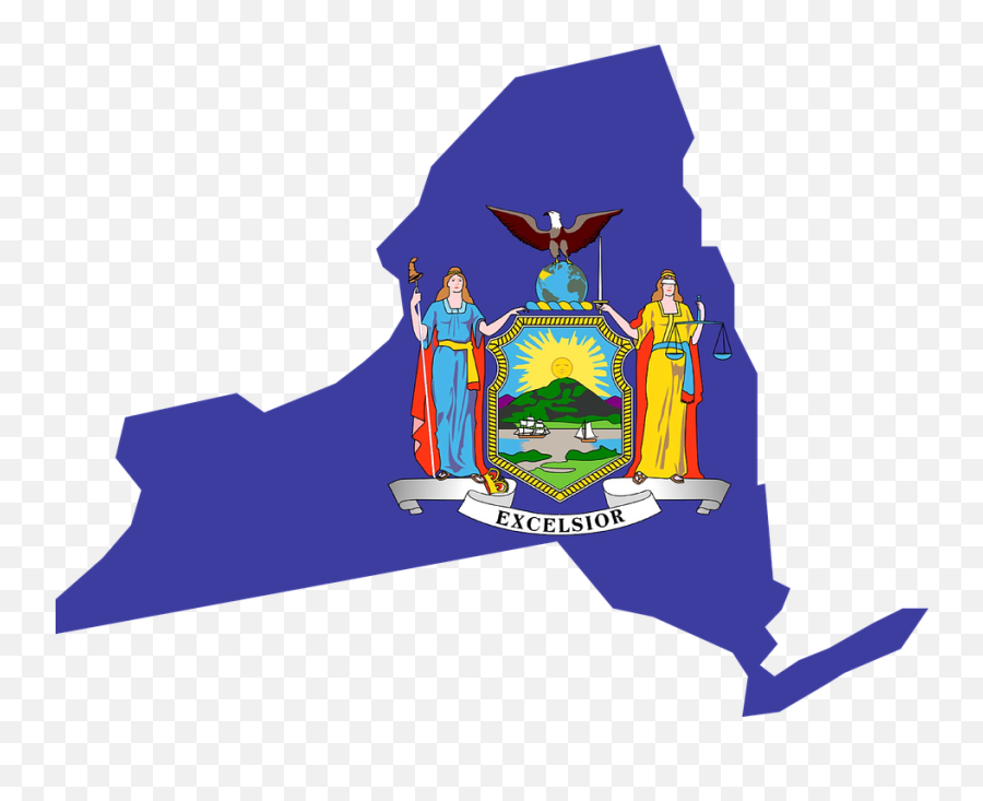 New York Flag Map - Outline New York State Flag Emoji,Flag Emoji Android