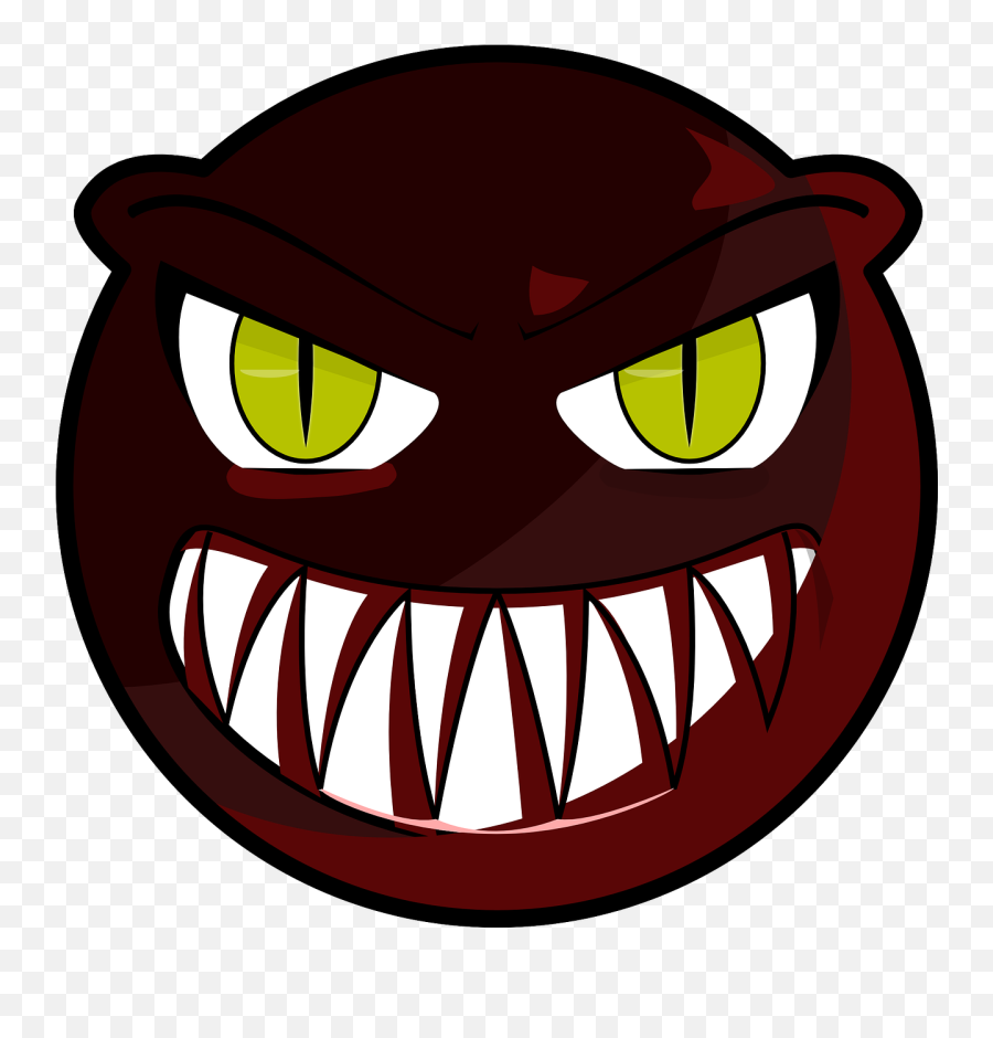 Angry Smiley Face Expression Emotion Eyes - Monster Scary Face Clipart Emoji,Emoji Meanings Of The Symbols