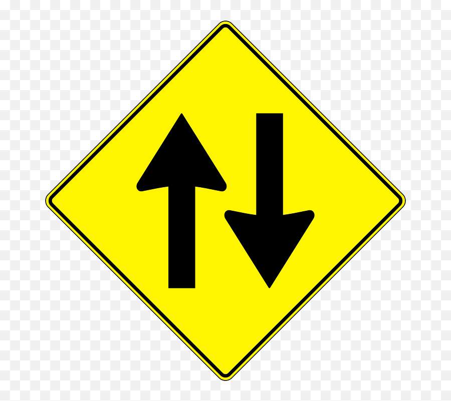 Two Way Street Traffic Signs - Right Lane Ends Sign Emoji,Traffic Light Caution Sign Emoji