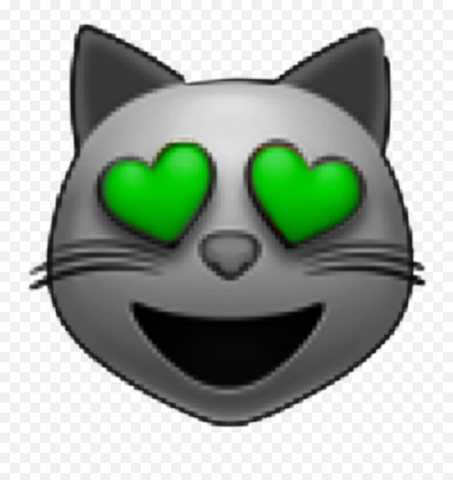 Catemoji Cat Hearteye Hearteyes Heartemoji Kitty Green - Smiley,Kitty Emoticon