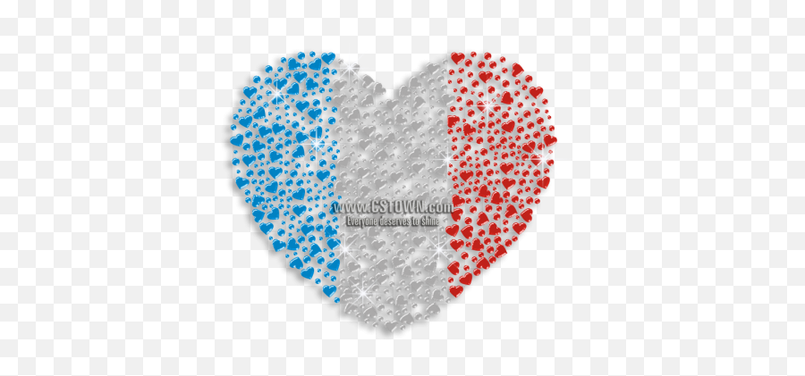 Red White Blue Heart Iron - Heart Emoji,Blue Heart Emoji Facebook