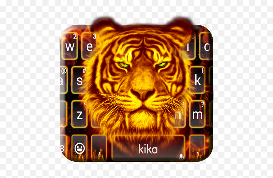 Flaming Tiger Keyboard Theme - Apps En Google Play Tiger Emoji,Tiger Emoji
