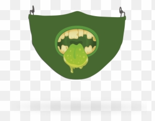 Green Scary Monster Face Covering Print 6 - Fictional Character Emoji