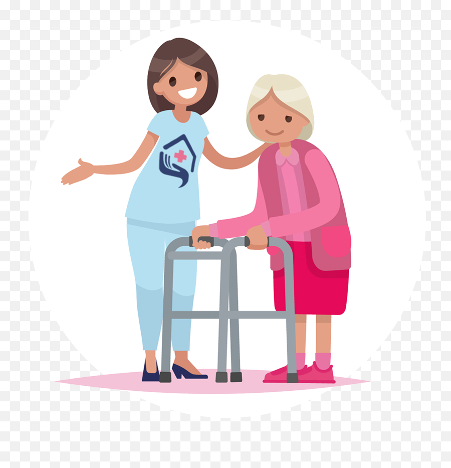 Nurse And Elderly Patient Cartoon Clipart - Full Size Nurse And Patient Cartoon Emoji,Nurse Emojis