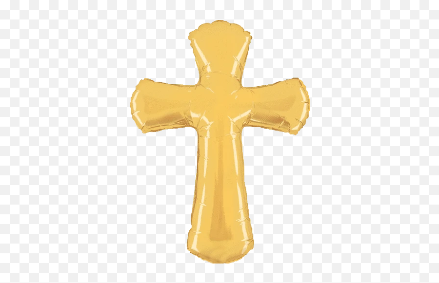 Shop Gold Cross Balloon - Cross Mylar Balloons Emoji,Crucifix Emoji
