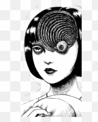Manga Anime Cartoon Horror Comic Hentai - Junji Ito Spiral Girl Emoji,Creep Face Emoji