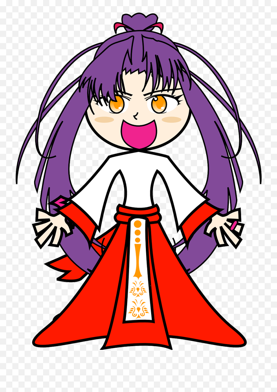 Anime Girl People Woman Asian - Purple Girl Clipart Emoji,Japanese Emoji Symbols