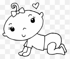 Vector Royalty Free Stock Png Files - Baby Girl Clipart Black And White Emoji,Baby Crawling Emoji