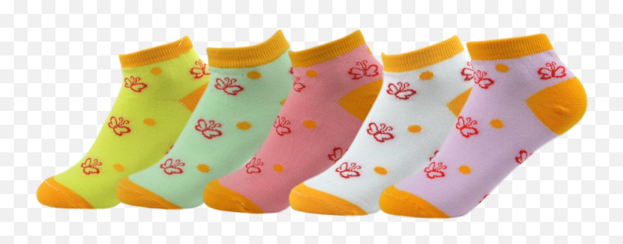 Socks With Butterflies Orange - Sock Emoji,Emoji Socks
