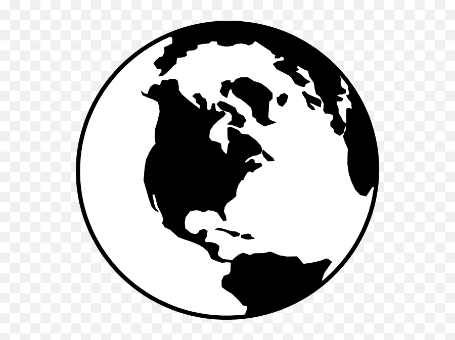 White Silhouette Earth Clipart - World Black And White Png Emoji,Flat Earth Emoji