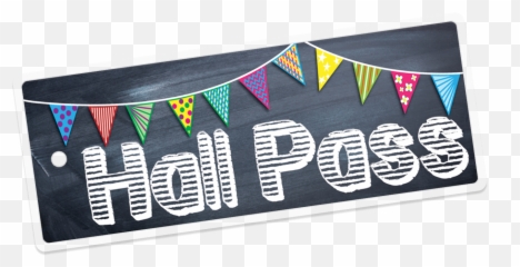 Chalkboard Hall Pass Laminated - Banner Emoji,Tnt Emoji