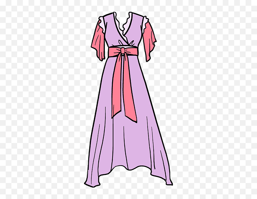 How To Draw A Dress - Really Easy Drawing Tutorial Gown Emoji,Pink Emoji Outfit
